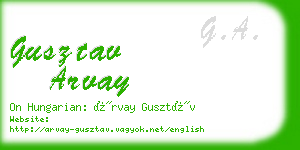 gusztav arvay business card